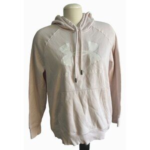 Under Armour Baby Pink Sweat Shirt Hoodie Sz Medium Loose Long Sleeve